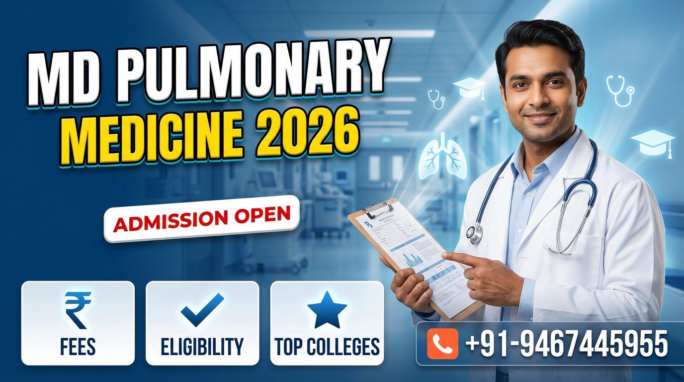Doctor of Medicine (MD) Pulmonary Medicine: Admission 2026, Fees, Medical Colleges, Eligibility Criteria details here